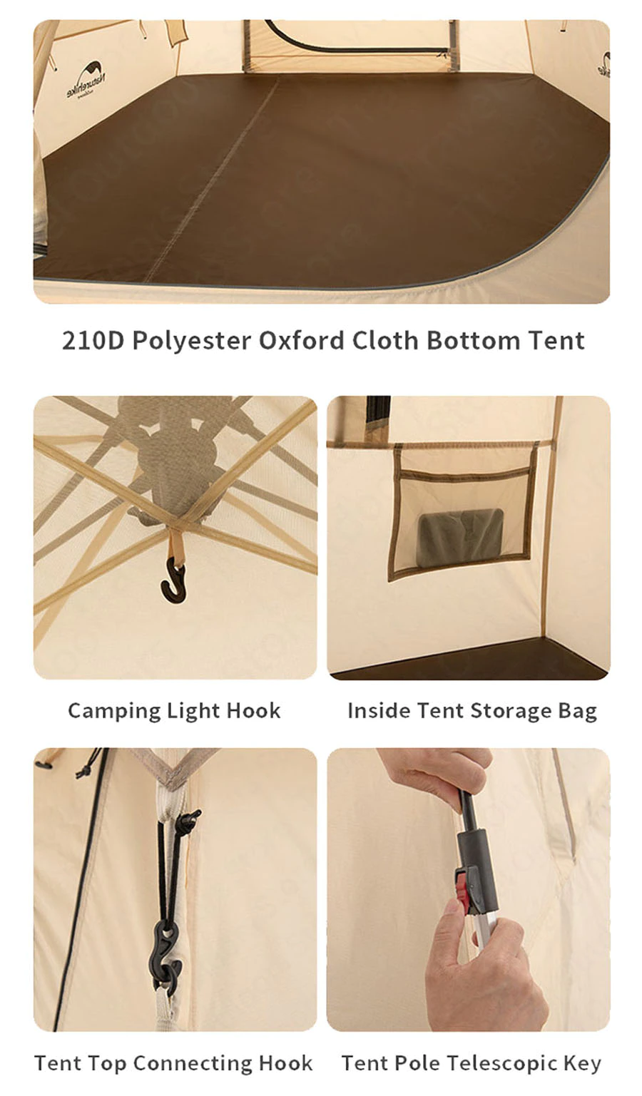 Cheap Goat Tents  Outdoor Automatic Tent Five Side Circulating Ventilation Telescopic Tent Quick Open Support 3 Persons Camping Tent Tents 